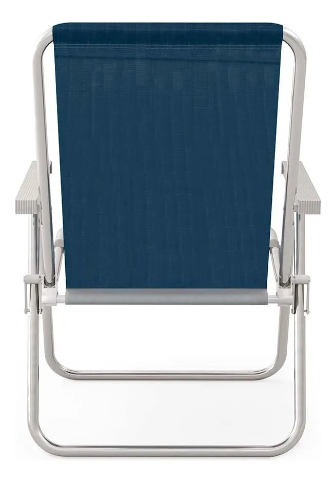 Kit Com Quatro Cadeiras De Praia Conforto Azul Mor 120 Kg - Imagem 5