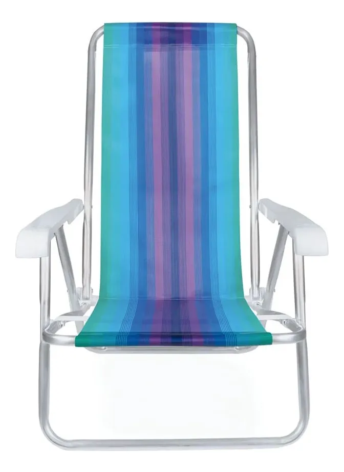 Kit 4 Cadeiras De Praia Em Alumínio Reclinável 4 Posições - Imagem 3