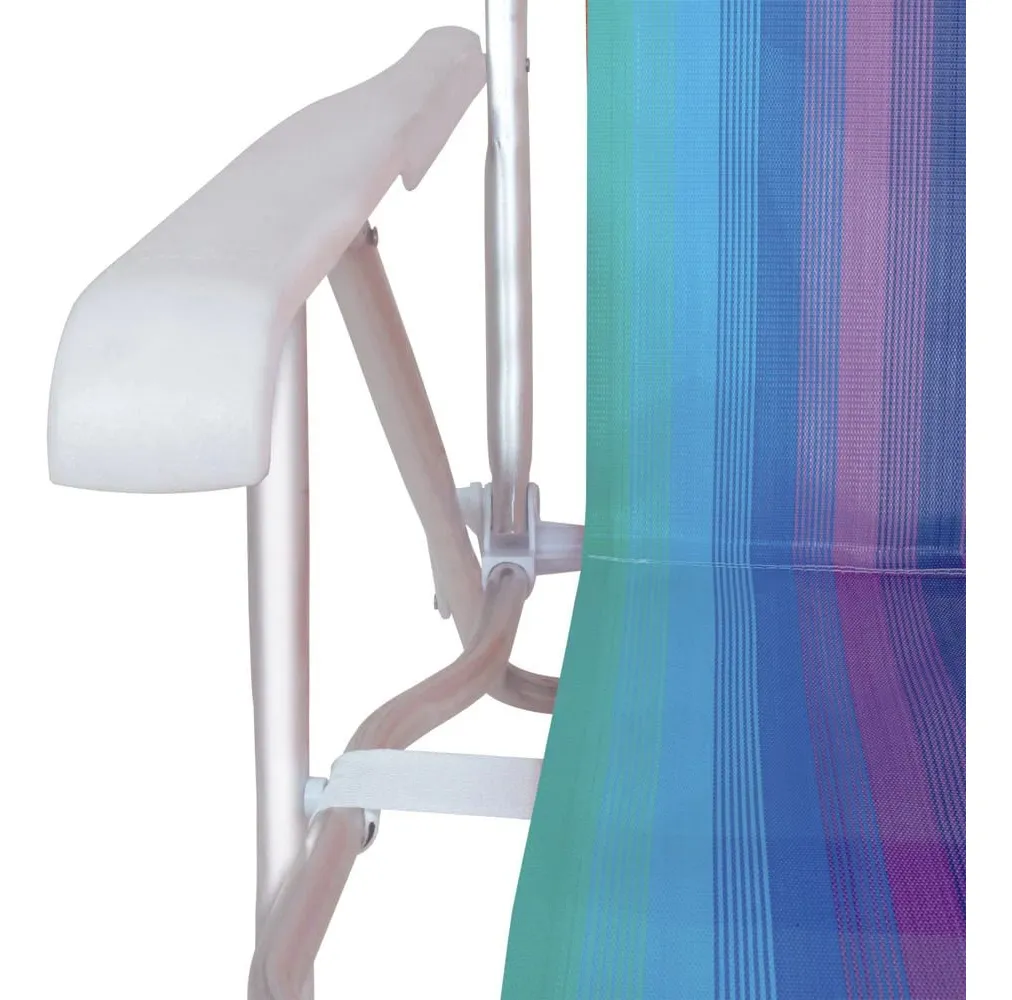 Kit 4 Cadeiras De Praia Em Alumínio Reclinável 4 Posições - Imagem 6