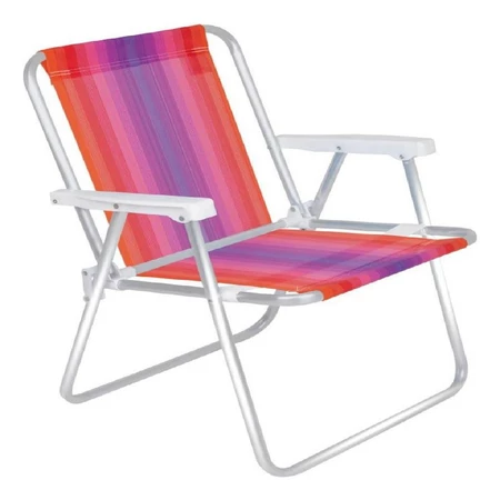 Kit 4 Cadeiras De Praia Alta Alumínio Reforçado Mor Sortida 110kg - Imagem 2