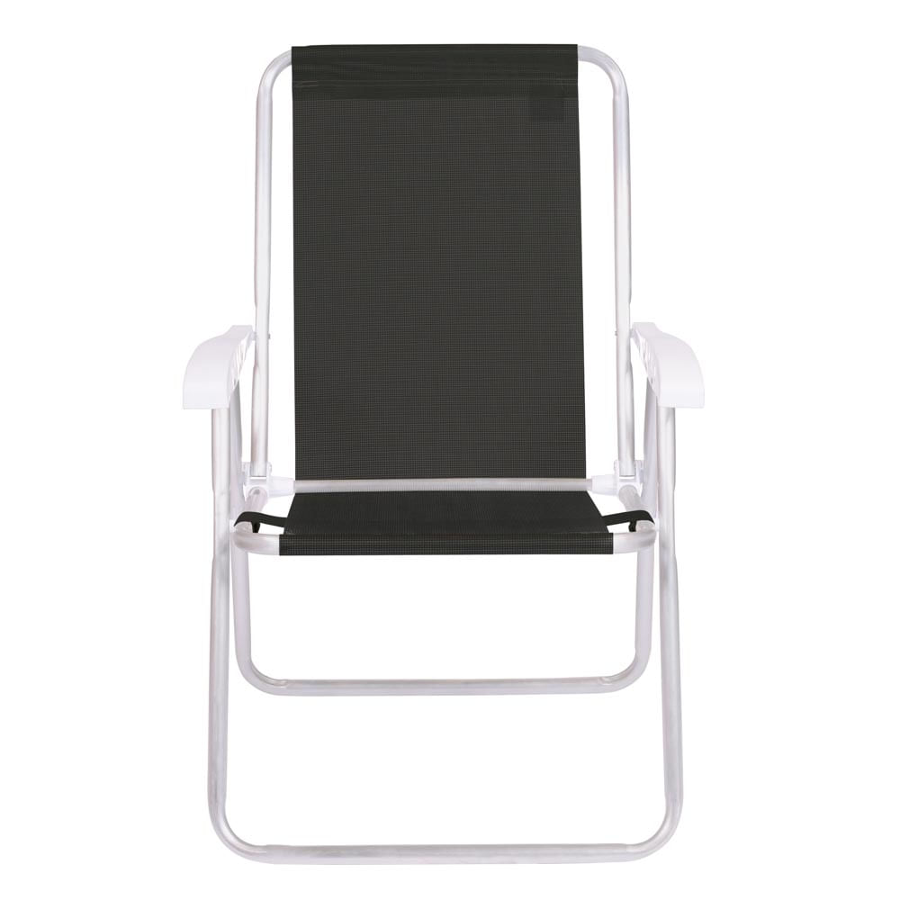 Cadeira Alta Conforto Alumínio Sannet Preta - Loja Mor - Artigos para sua casa! - Imagem 2