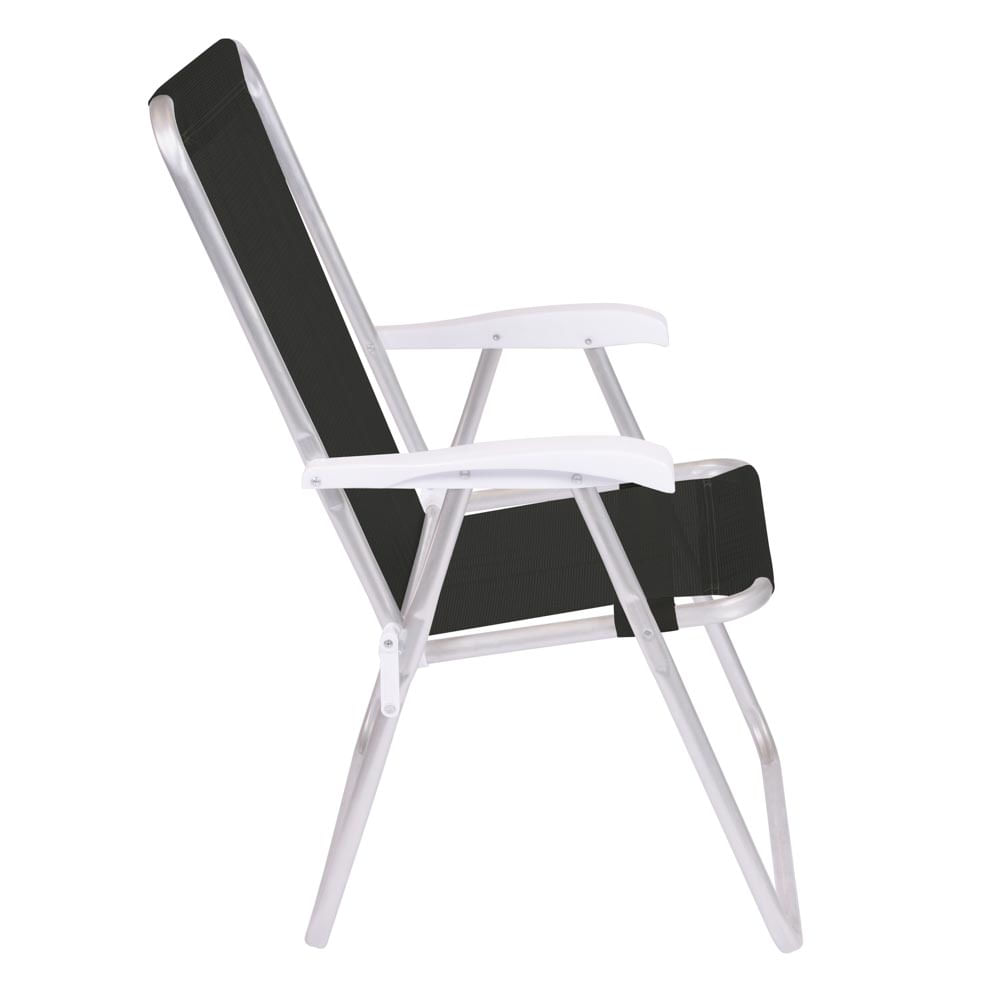 Cadeira Alta Conforto Alumínio Sannet Preta - Loja Mor - Artigos para sua casa! - Imagem 3