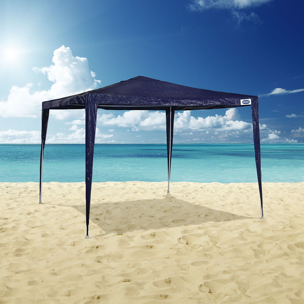 Gazebo 3m x 3m Ráfia Azul - Loja Mor - Artigos para sua casa! - Imagem 3